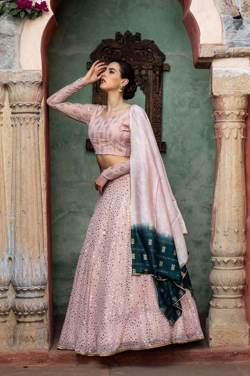 Dusty Pink Lehenga Choli For Women Designer Bollywood Trending Sequence Embroidery Work Lengha choli, Wedding Bridal Lahanga, Party Wear Dress