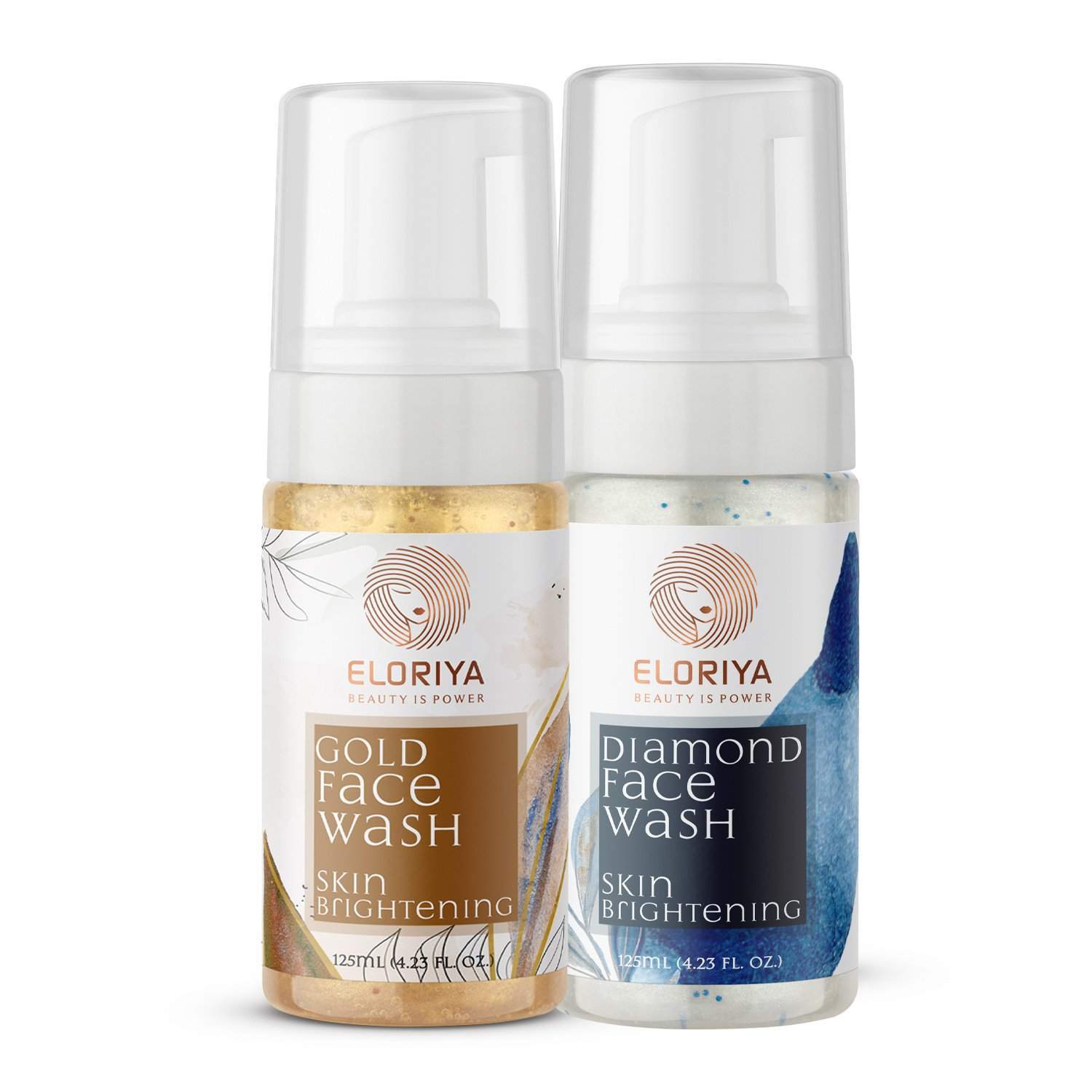 ELORIYA Gold Skin Brightening Face Wash, 125 Ml + Diamond Skin Brightening Face Wash, 125 Ml