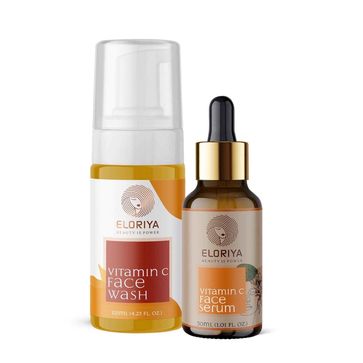 ELORIYA Vitamin C Face Wash, 125 Ml + Vitamin C Face Serum, 30 Ml