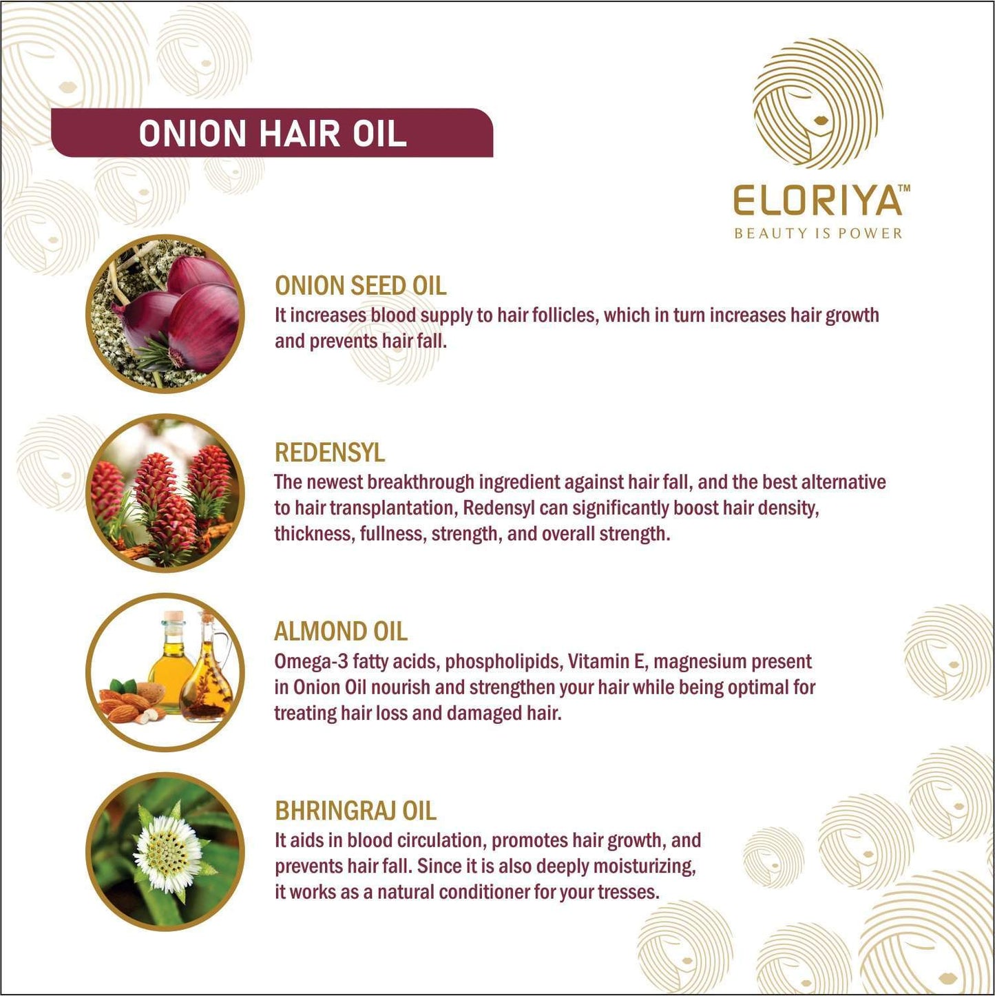 ELORIYA Onion Seed Herbal Hair Oil - 100 ml