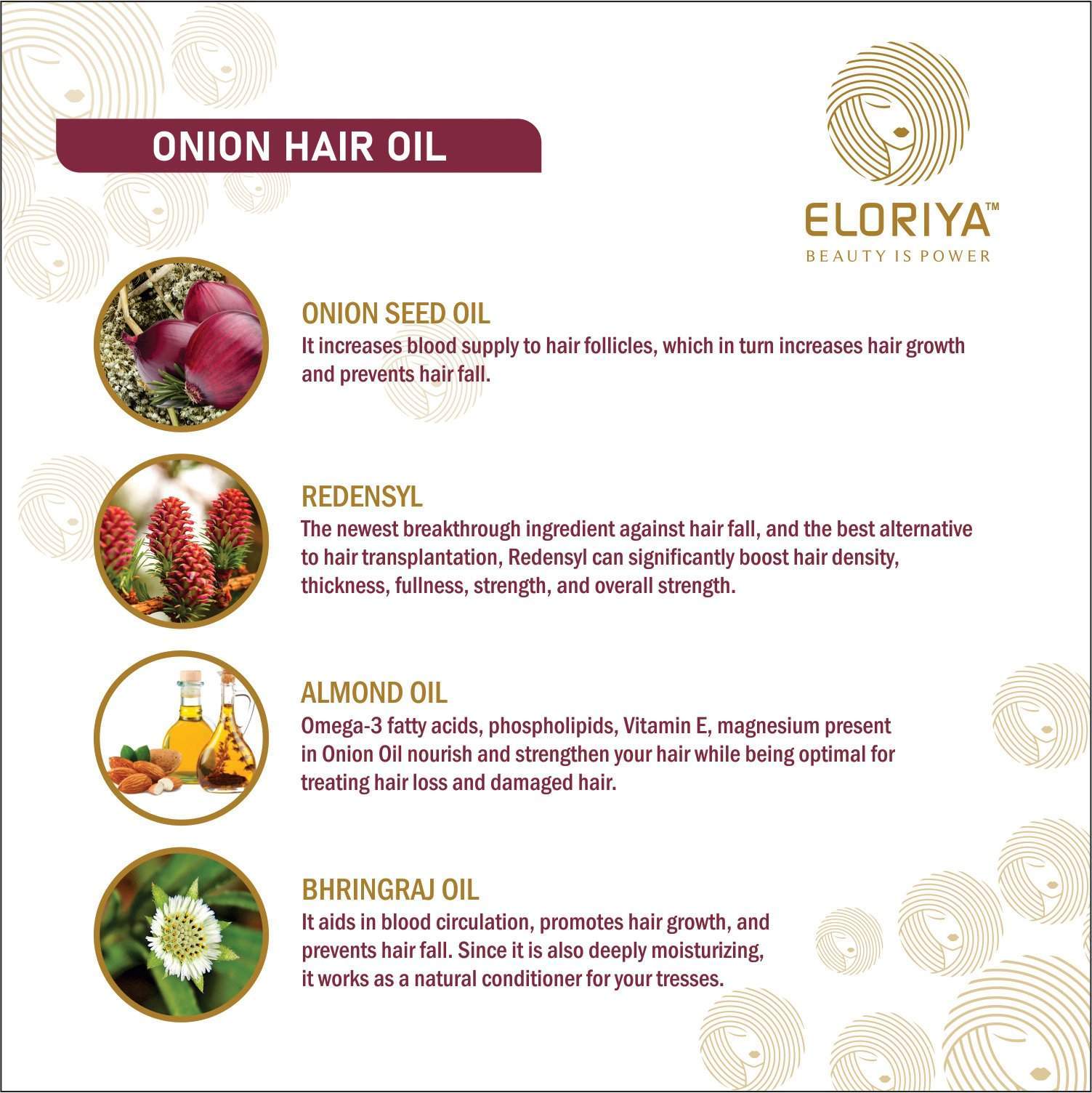 ELORIYA Onion Seed Herbal Hair Oil - 100 ml