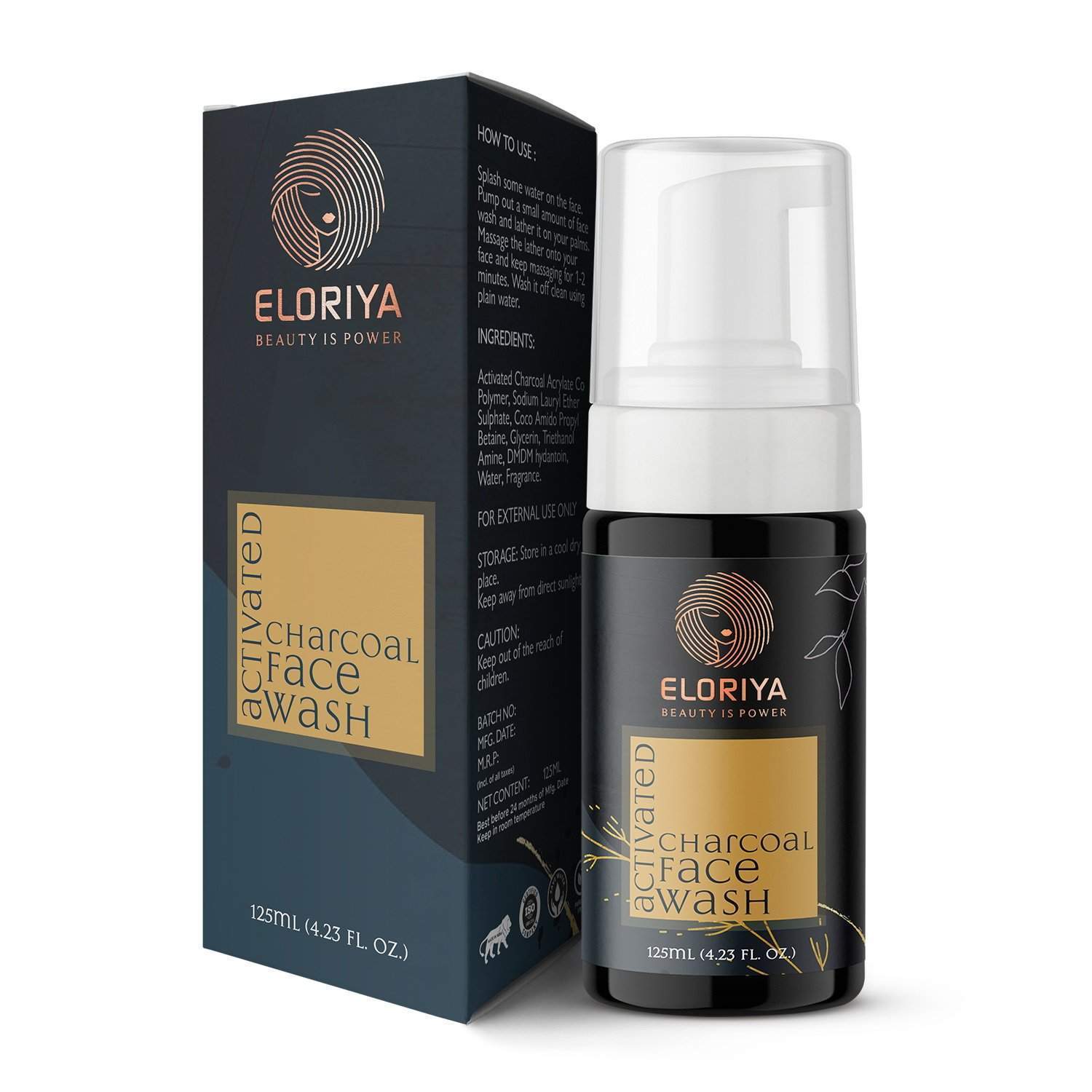ELORIYA Activated Charcoal Foaming Facewash 125 ml