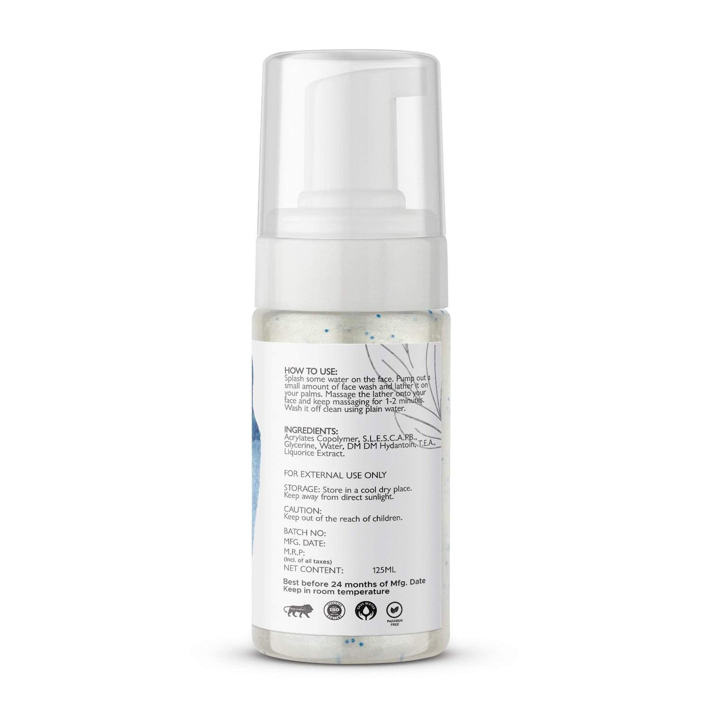 ELORIYA Diamond Foaming Facewash for Toning and Cleaning Skin Deep Cleansing Brightening and Refreshing for Men and Women 125 ml