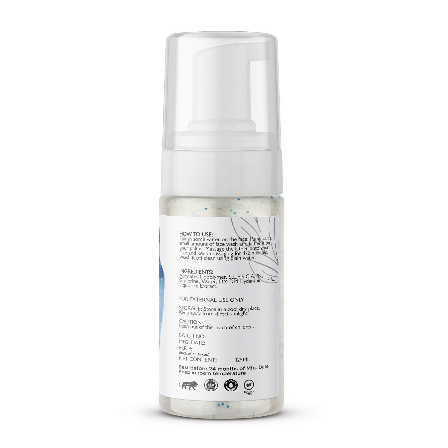 ELORIYA Diamond Foaming Facewash for Toning and Cleaning Skin Deep Cleansing Brightening and Refreshing for Men and Women 125 ml