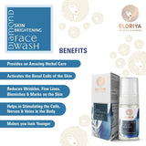 ELORIYA Diamond Foaming Facewash for Toning and Cleaning Skin Deep Cleansing Brightening and Refreshing for Men and Women 125 ml