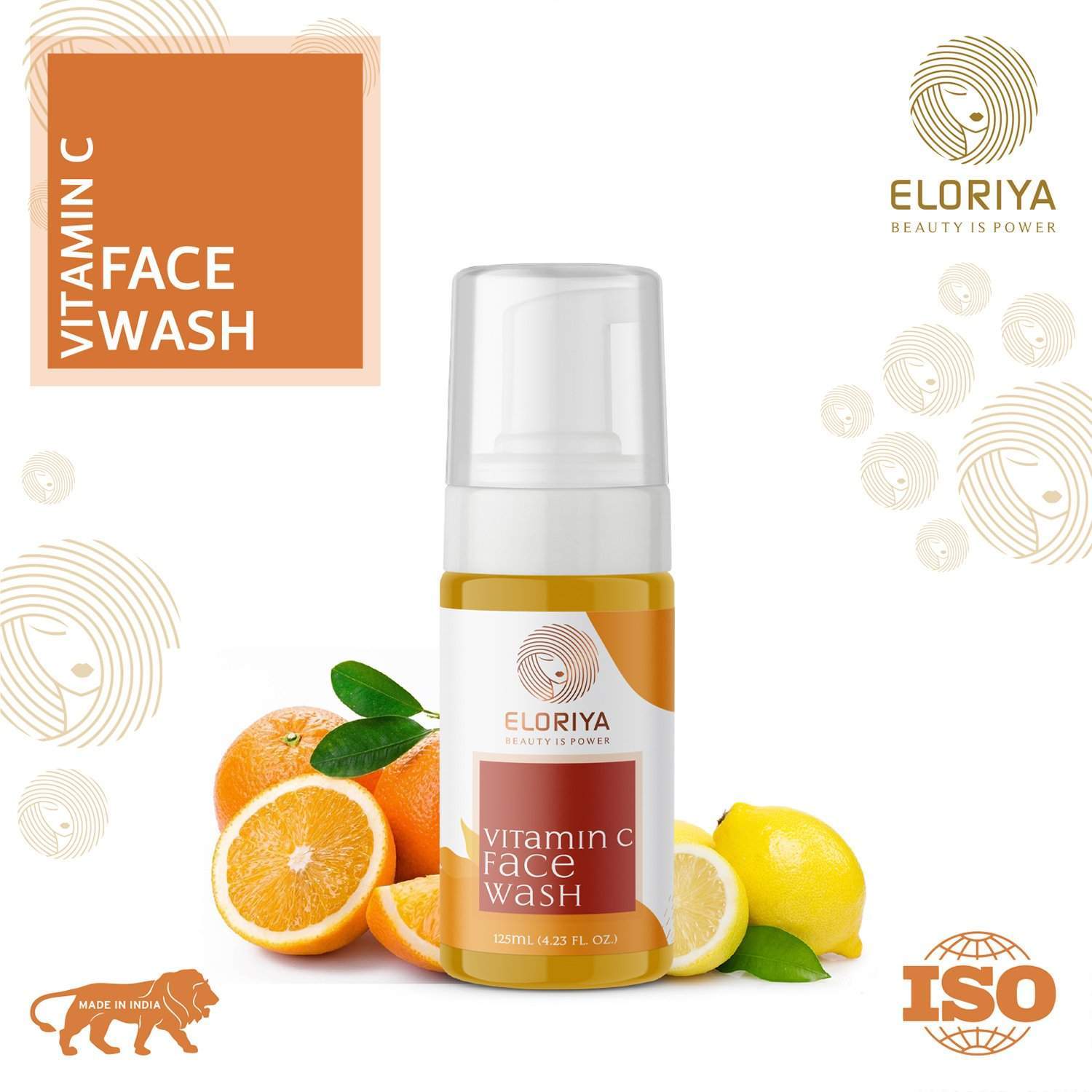ELORIYA Vitamin C Foaming Face Wash,125 ml - For Skin Purification and Cleansing