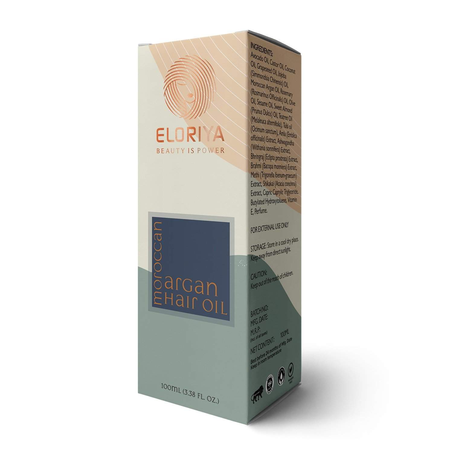 ELORIYA Moroccan Argan Hair Oil for Restores Shining and Strengthening of Hair for Men and Women, 100 Ml