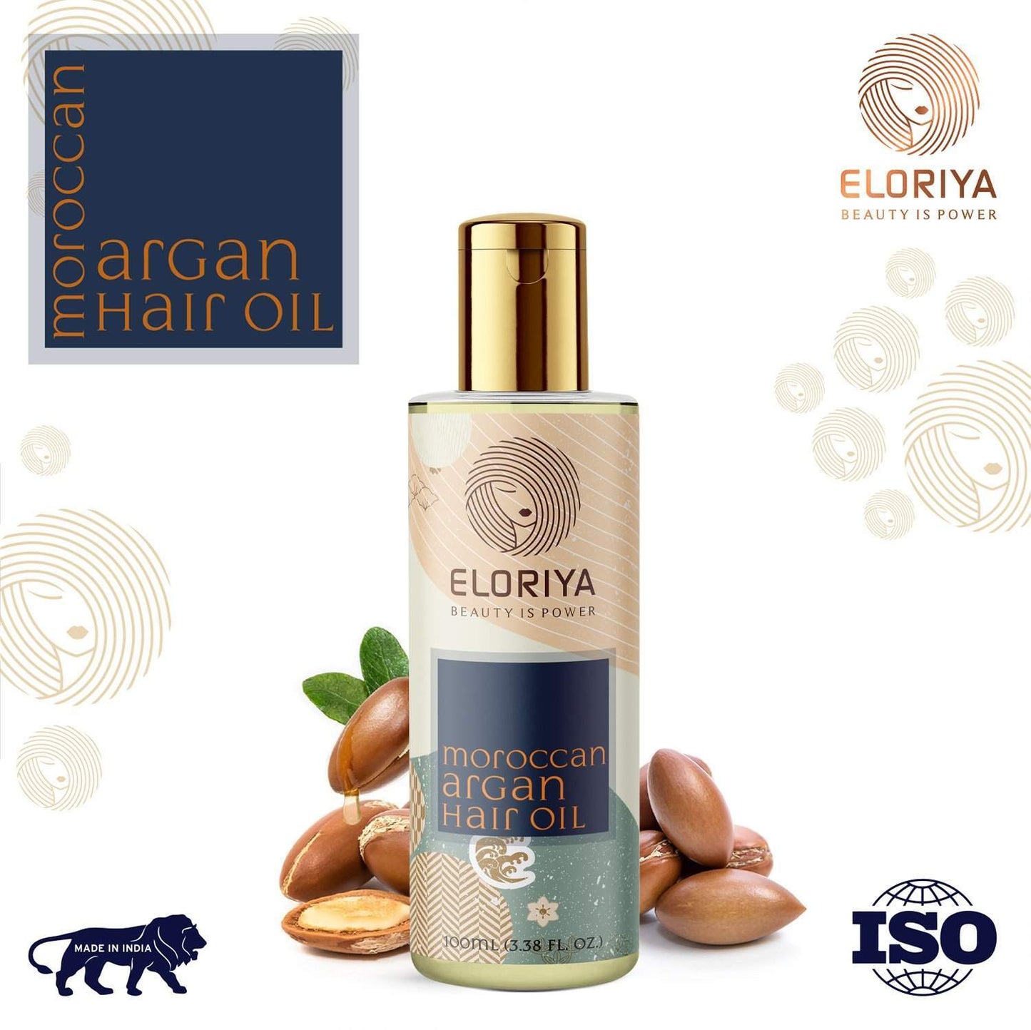 ELORIYA Moroccan Argan Hair Oil for Restores Shining and Strengthening of Hair for Men and Women, 100 Ml