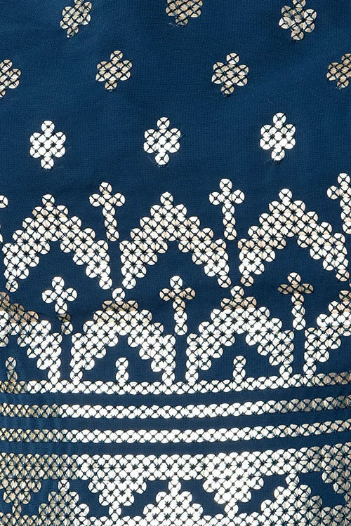 Blue Bollywood Lehenga Choli with Sequins & Embroidery