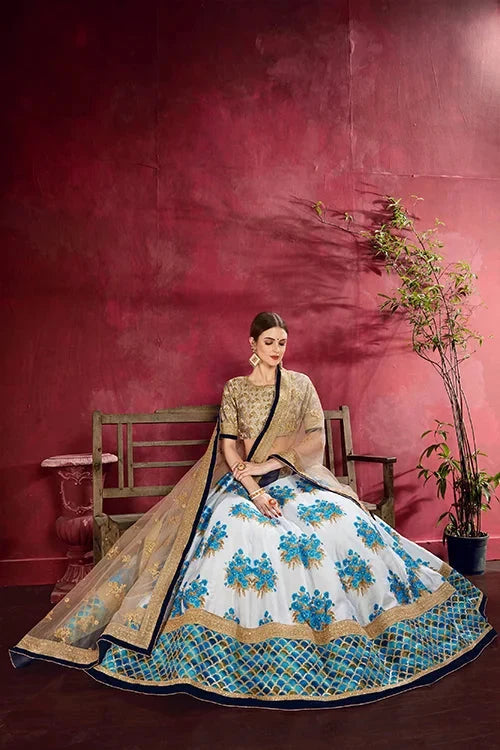 Elegant Design Women Wear Cream-Beige Colour lehenga Choli