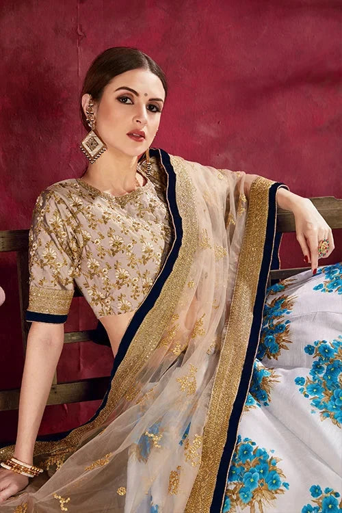 Elegant Design Women Wear Cream-Beige Colour lehenga Choli