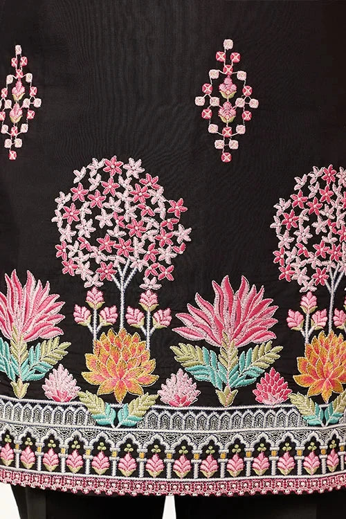 Ethnic Speical Classic Black Embroidered Kurta for Mens