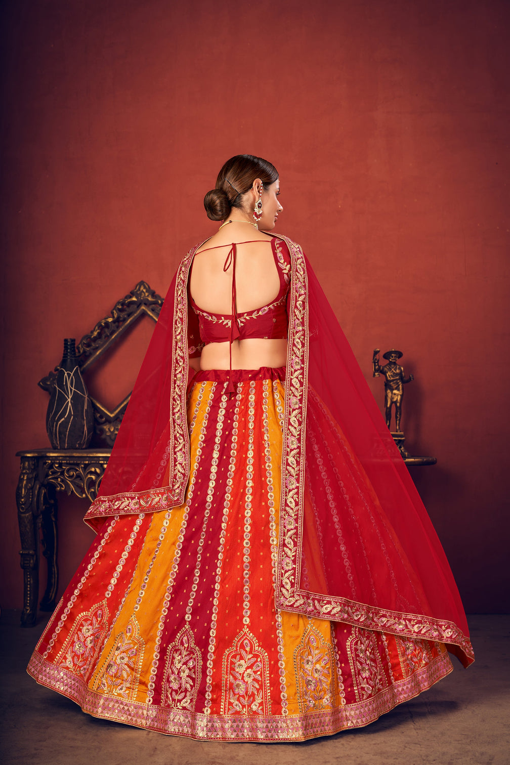 Exclusive Silk Lehenga Choli-Sequence Work Lehenga Choli-Net Dupatta With Lehenga Choli For Women