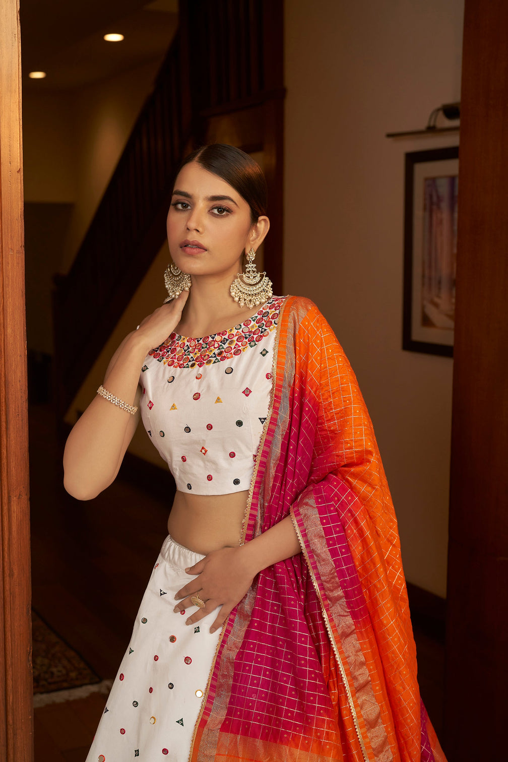 Fabulous White Sequins Embroidered Silk Party Wear Lehenga Choli