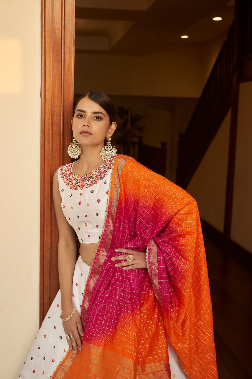 Fabulous White Sequins Embroidered Silk Party Wear Lehenga Choli