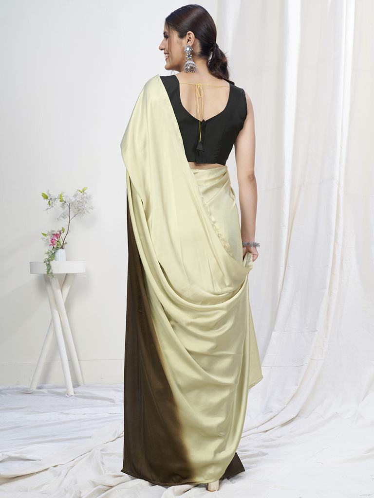 Fancy Green Ready to Wear One Minute Lycra Saree