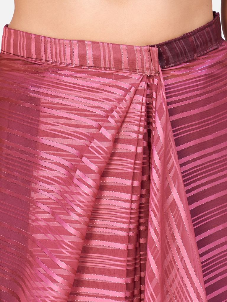 Fantastic Pink and Black Ready to Wear Saree