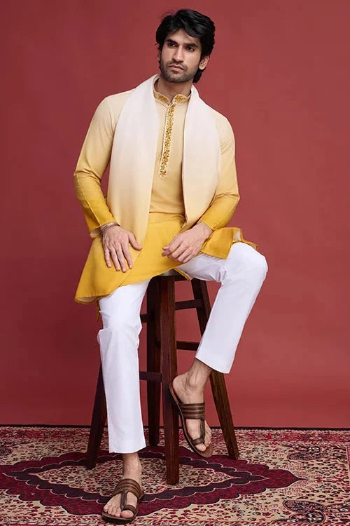 Stylish Designer Men’s Kurta Set with Real Mirror Work