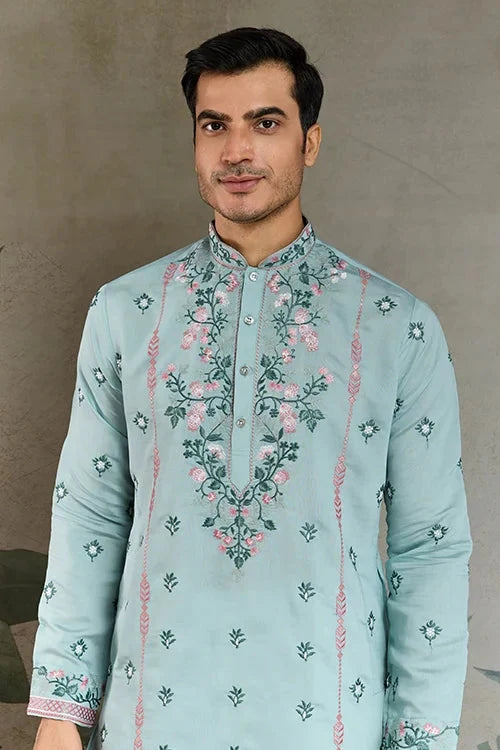 Shop Best Sky Kurta for Wedding & Festive Function