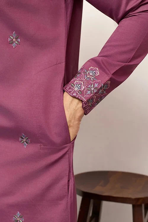 Trendy Pink Color Kurta with Dupatta for Mens Wear