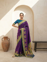 Premium Soft Silk Paithani Saree with Polka Motifs, Peacock Border and Traditional Pallu