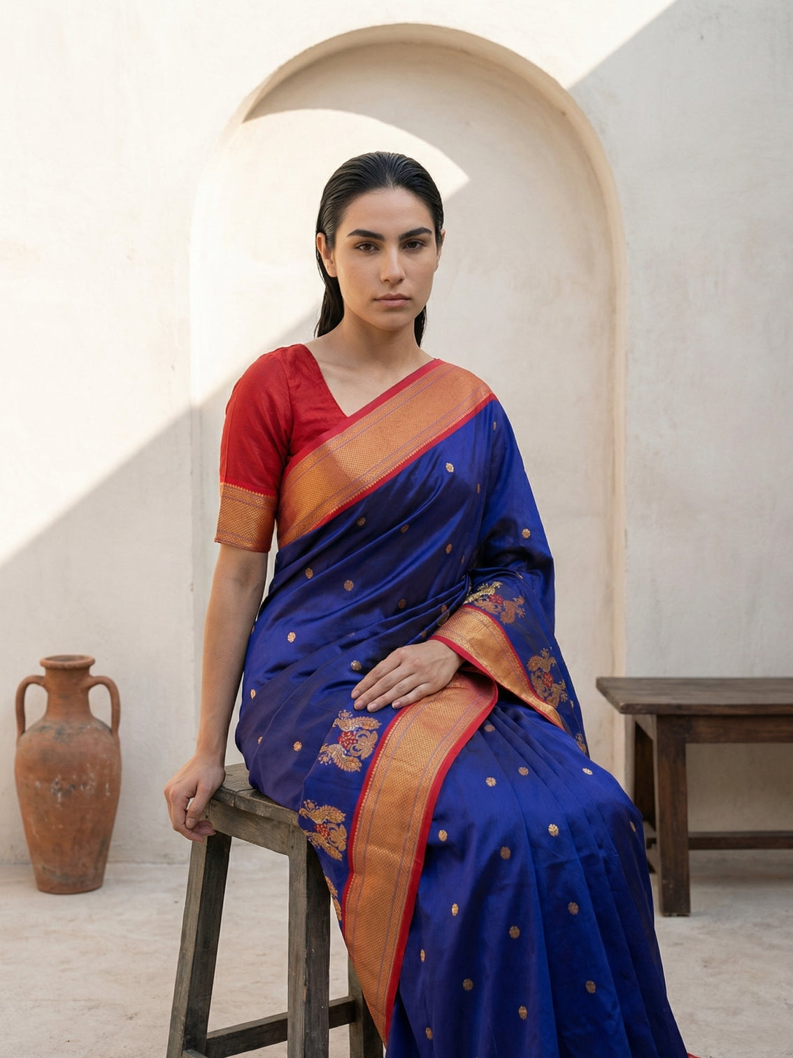 Elegant premium soft silk saree with traditional paithani pallu