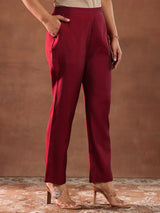 Gerua Red Yoke Design Silk Blend Straight Suit With Dupatta-color check
