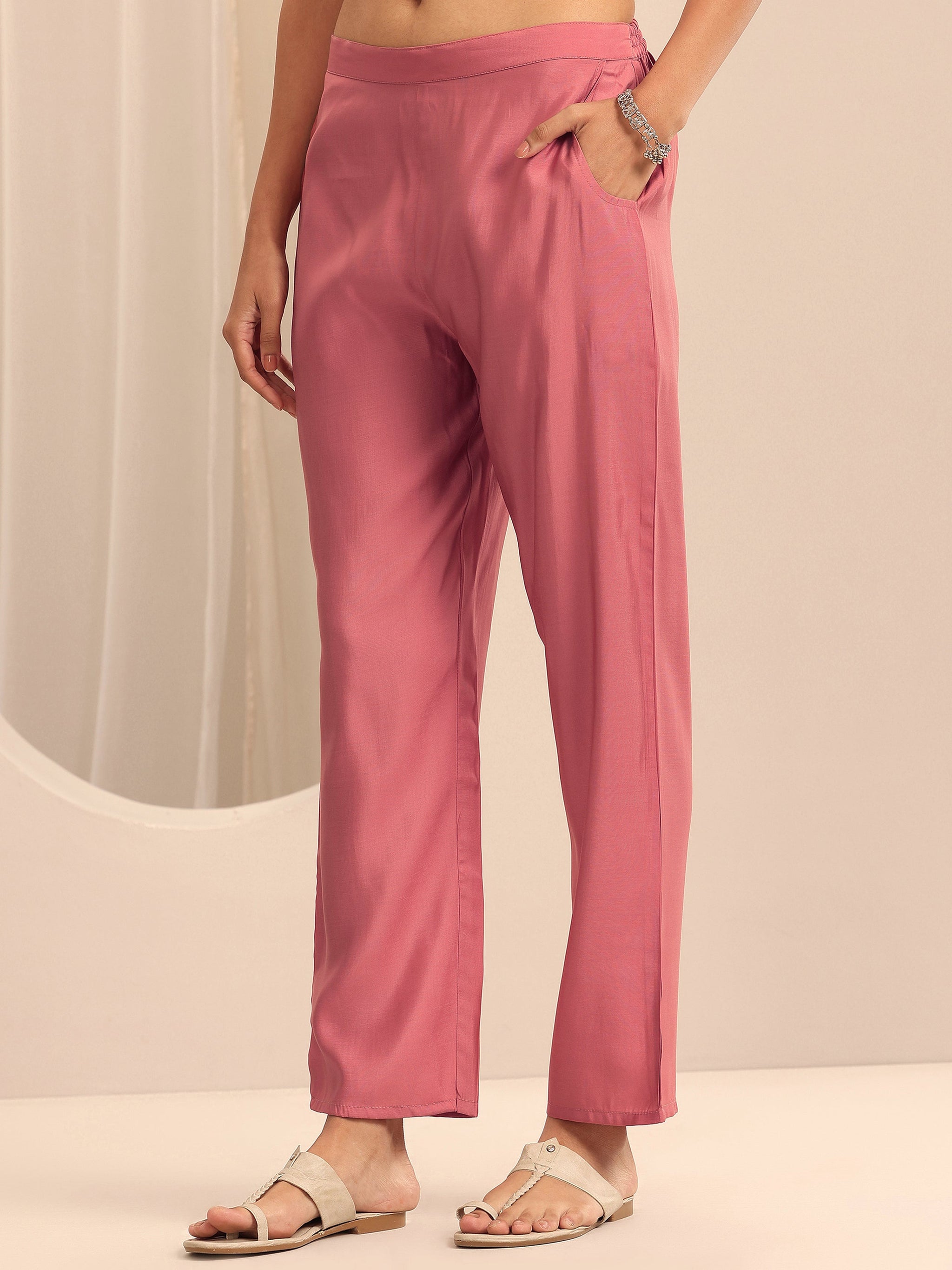 Gerua Peach Embellished Silk Blend Straight Suit Set With Dupatta