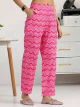 Gerua Pink Ethnic Motif Woven Design Cotton Blend Straight Kurta Set