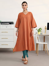 Gerua Rust Woven Design Cotton Blend A-Line Kurta Set