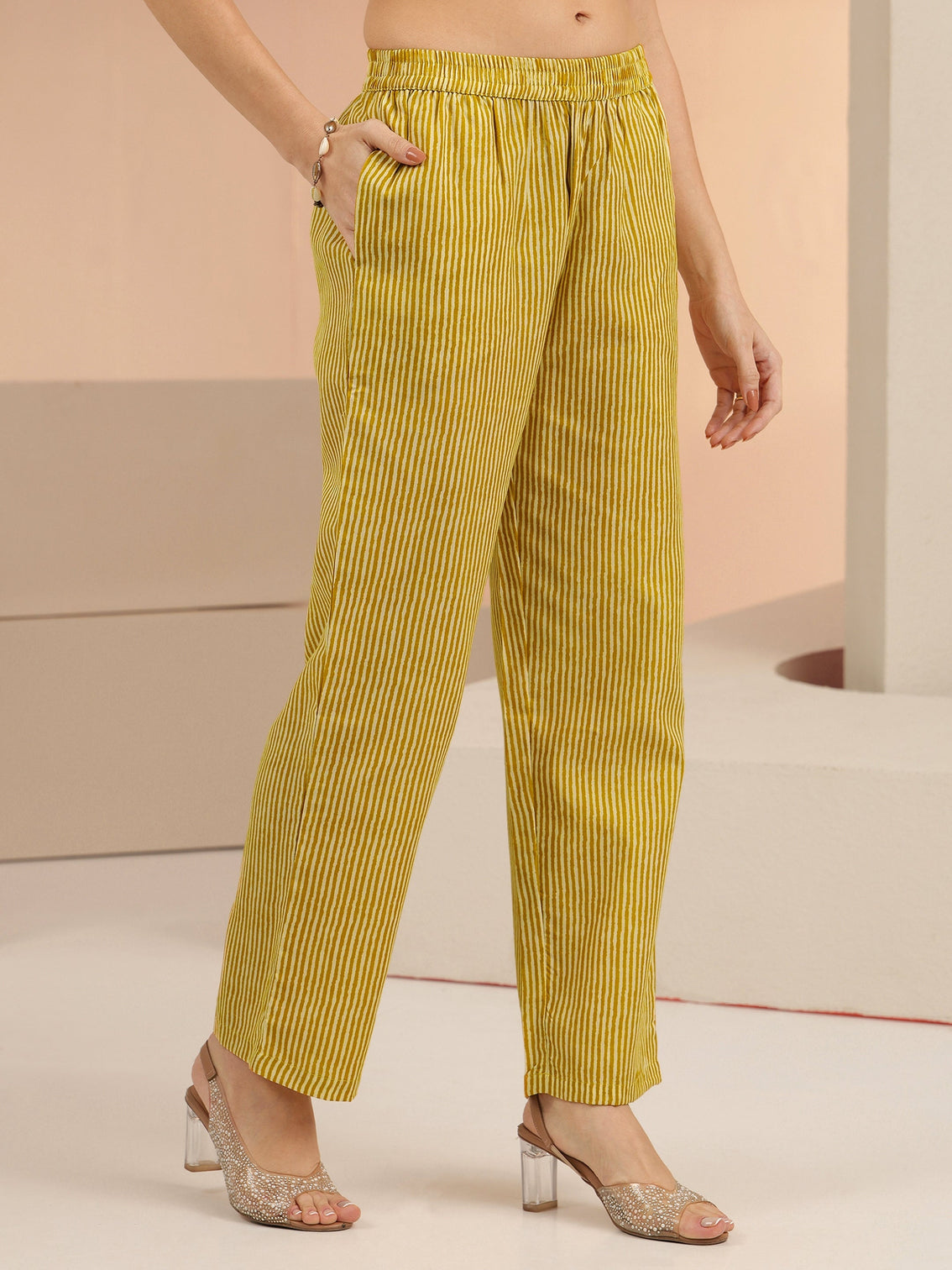 Mameraa Mustard Floral Printed Straight Suit Set