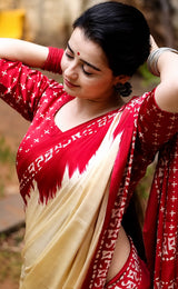 Chahat Pandey In Beige Satin Silk Saree