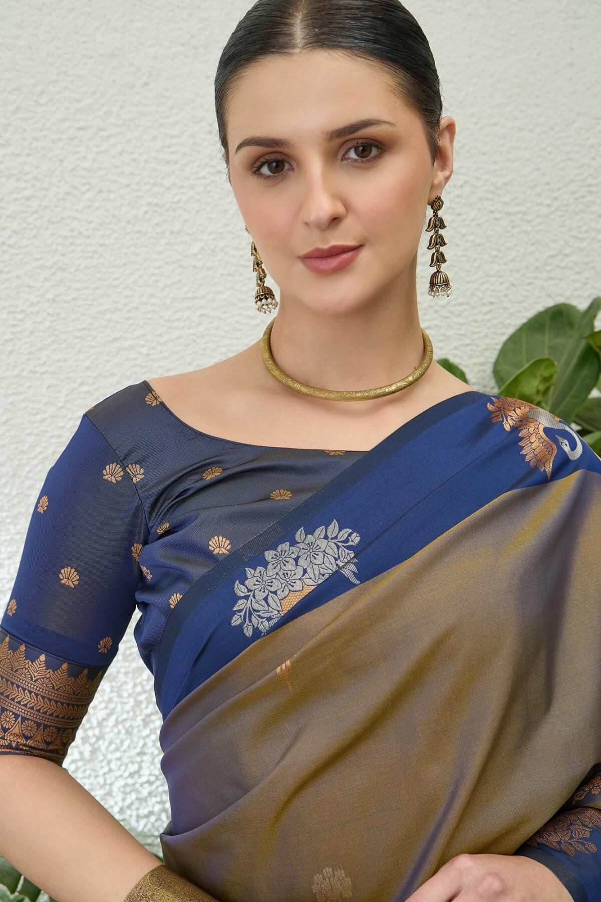 Flattering Mustard Pure Zari Weaving Banarasi Silk Saree With Glorious Blouse Piece