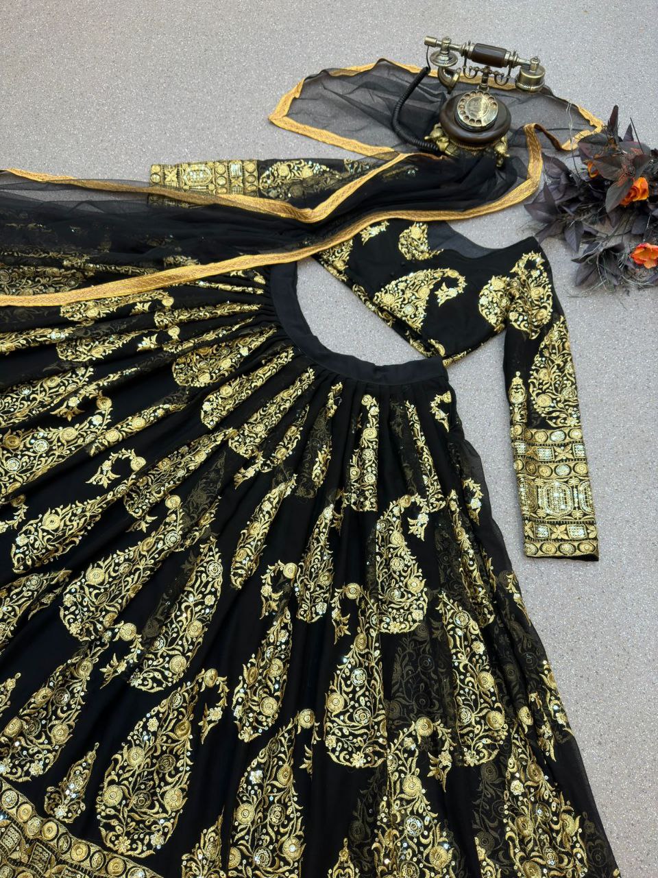 Glamourous Black Color Sequence Work Lehenga Choli