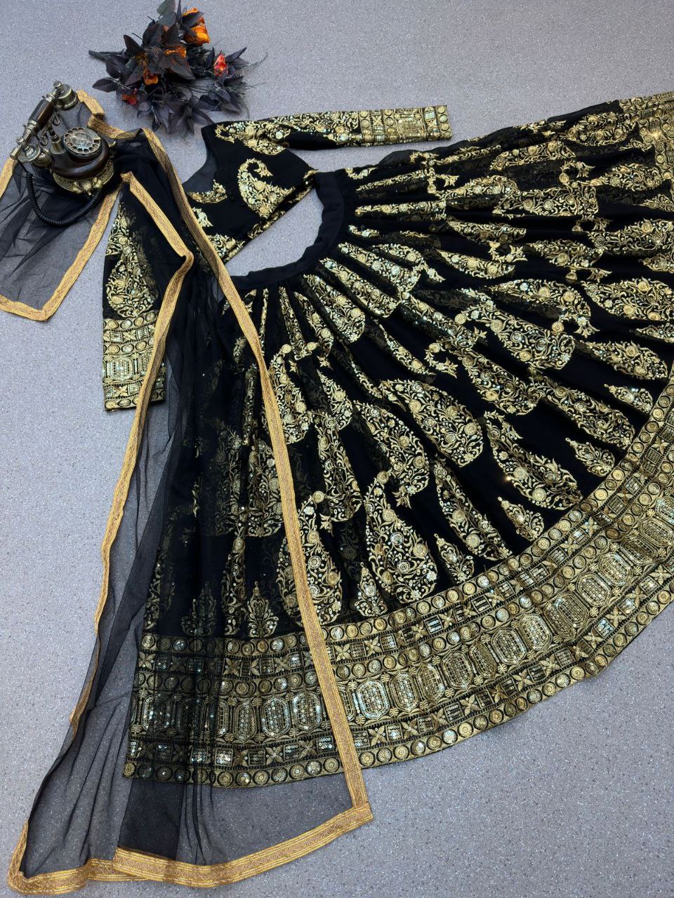 Glamourous Black Color Sequence Work Lehenga Choli