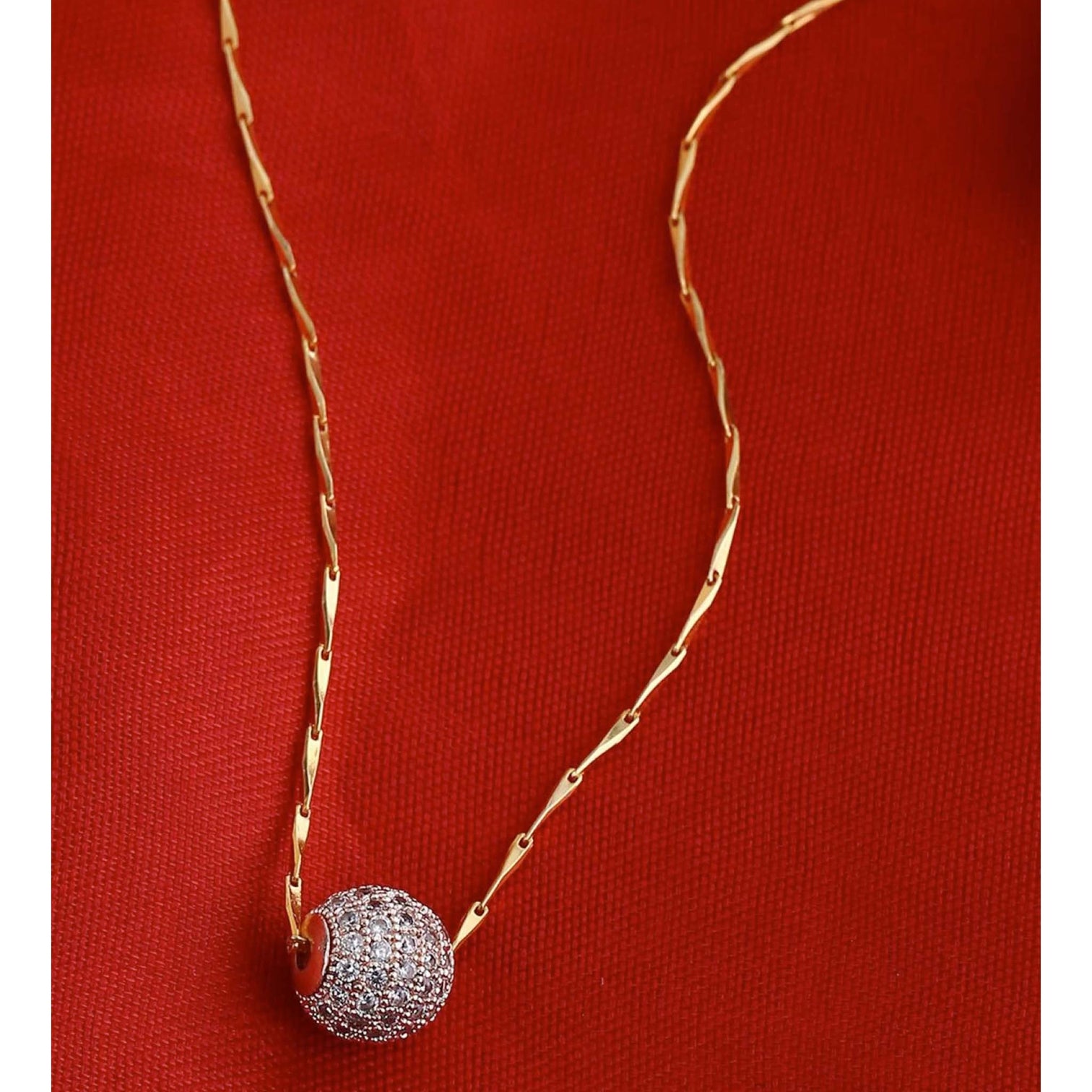 Gold-plated Cubic Zirconia Brass Pendant