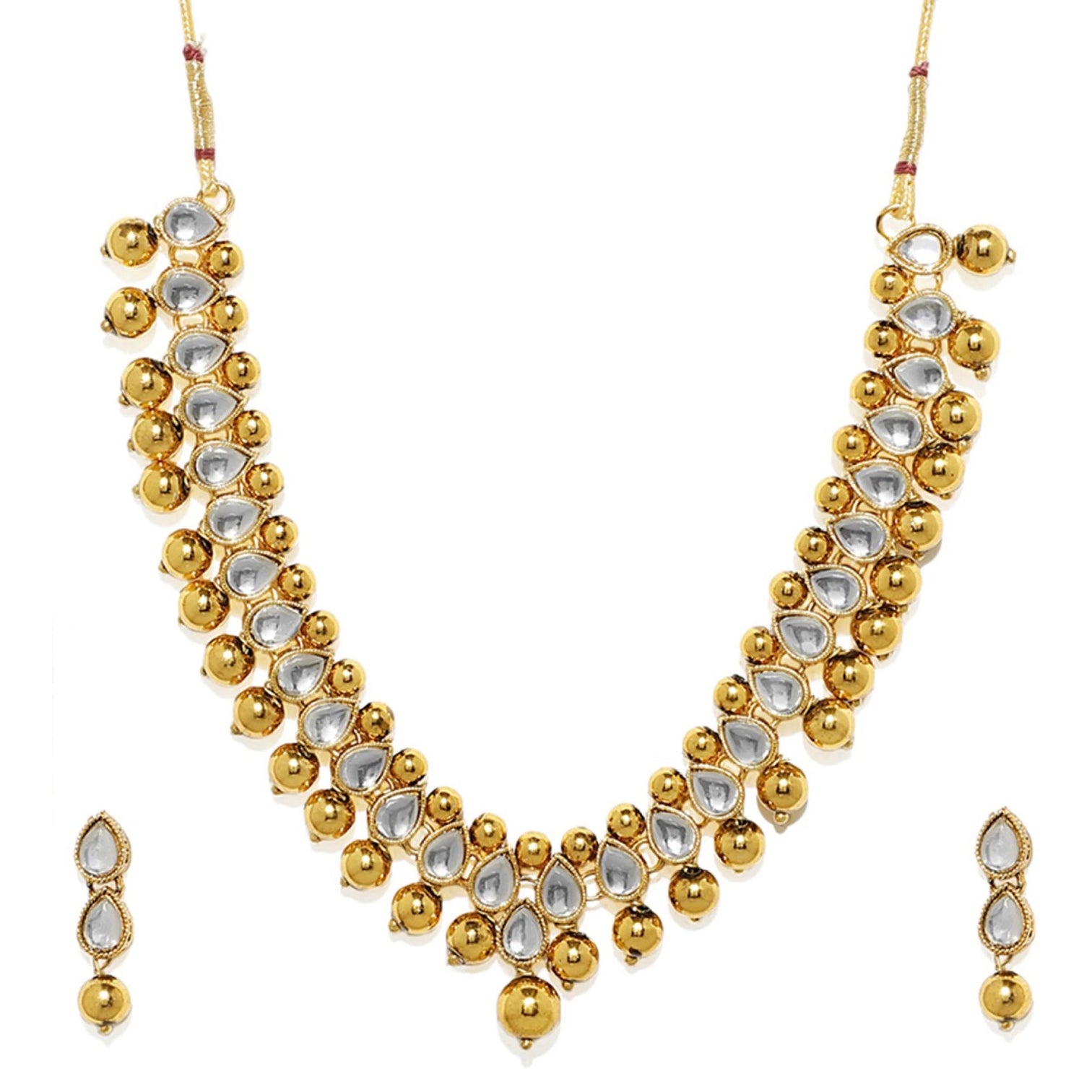 Gold, White colord Alloy Jewel Set