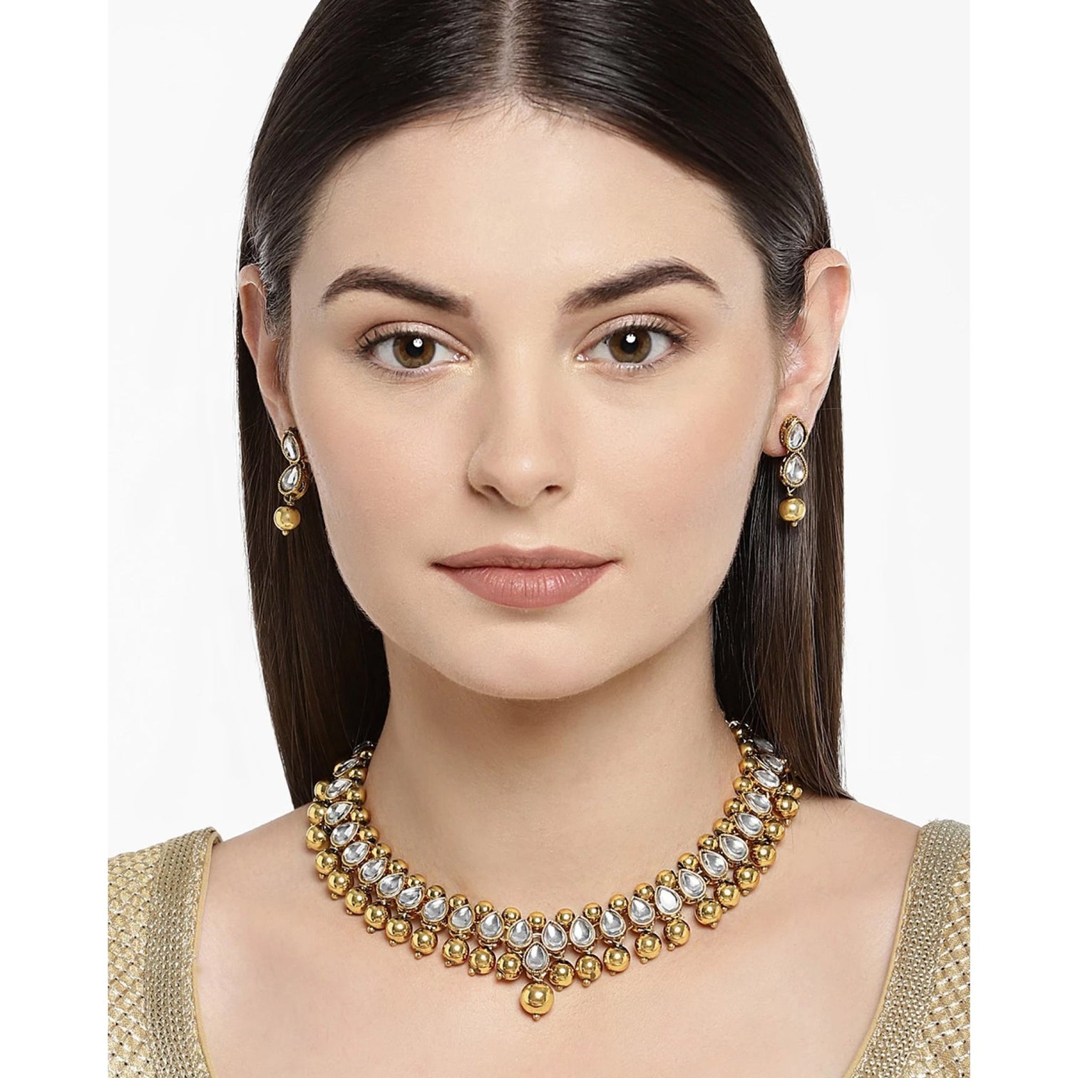 Gold, White colord Alloy Jewel Set
