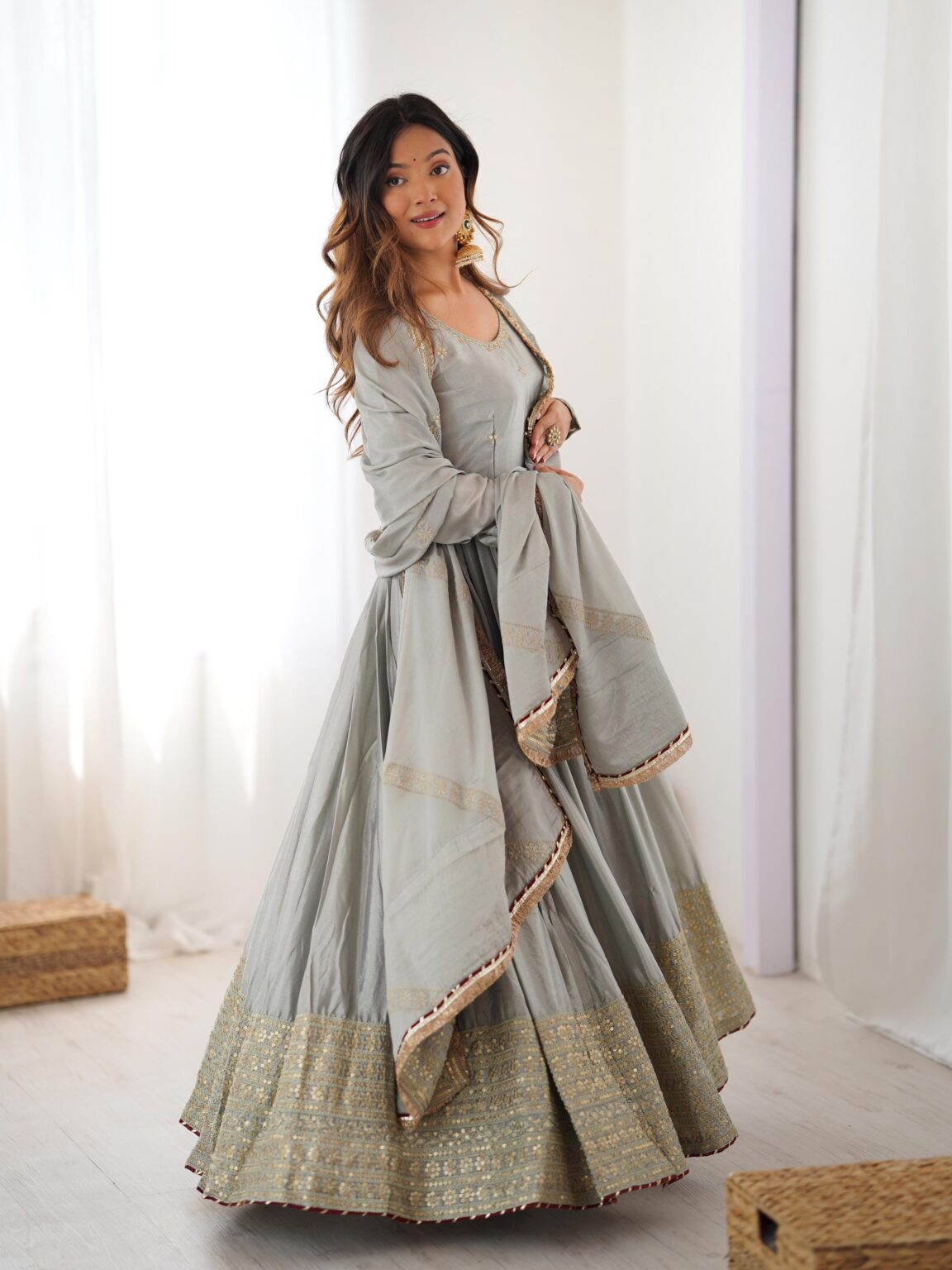 Saanjh Gown And Dupatta Set