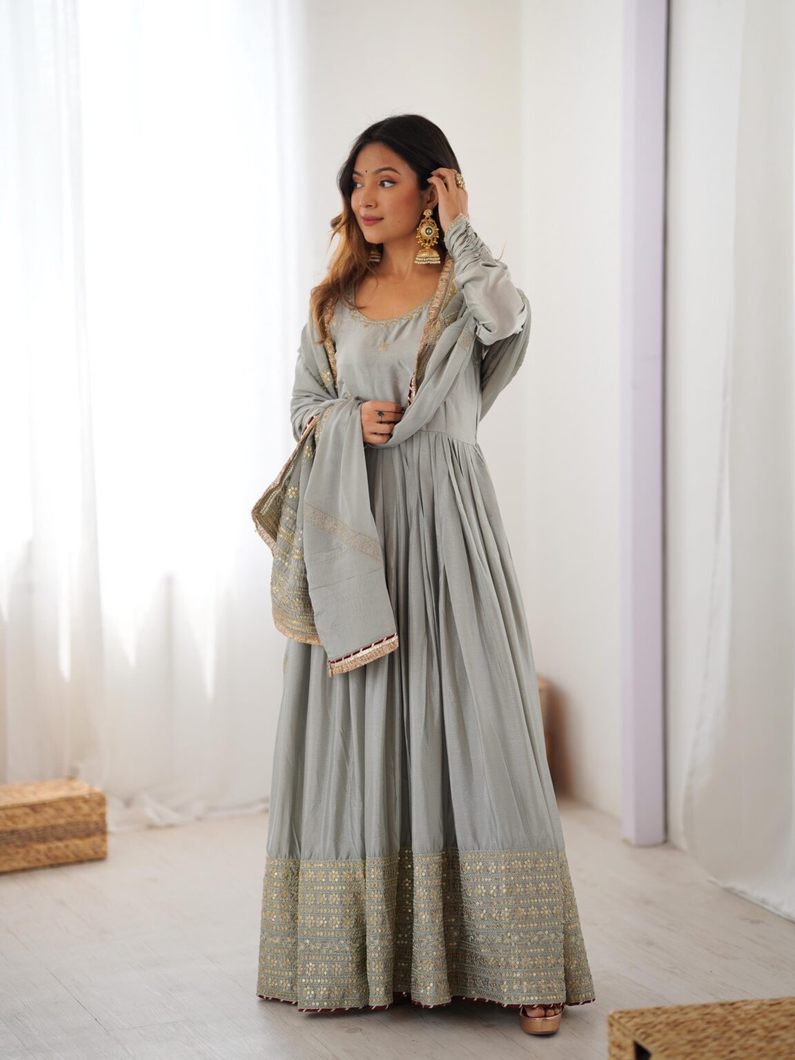 Saanjh Gown And Dupatta Set