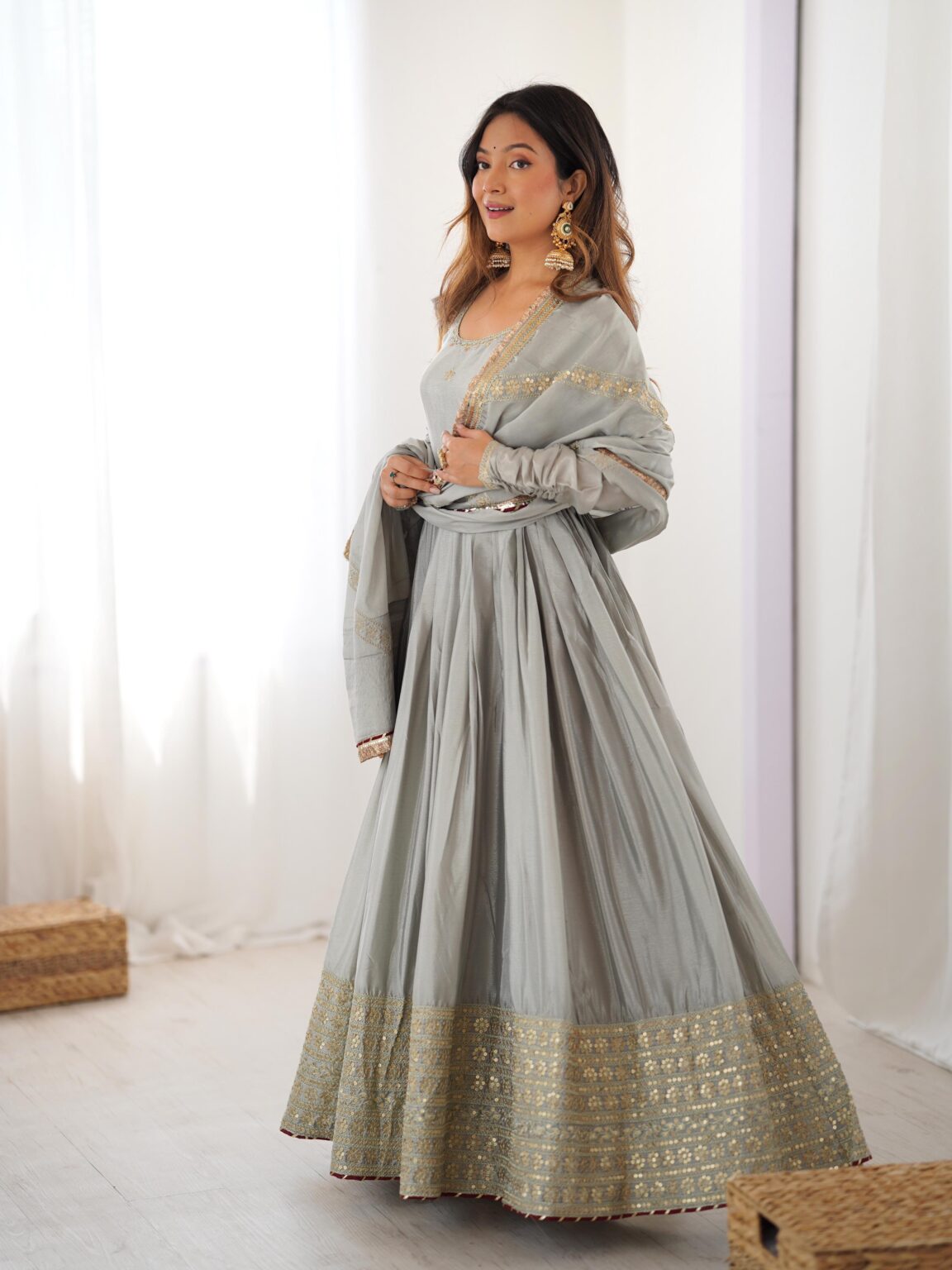 Saanjh Gown And Dupatta Set