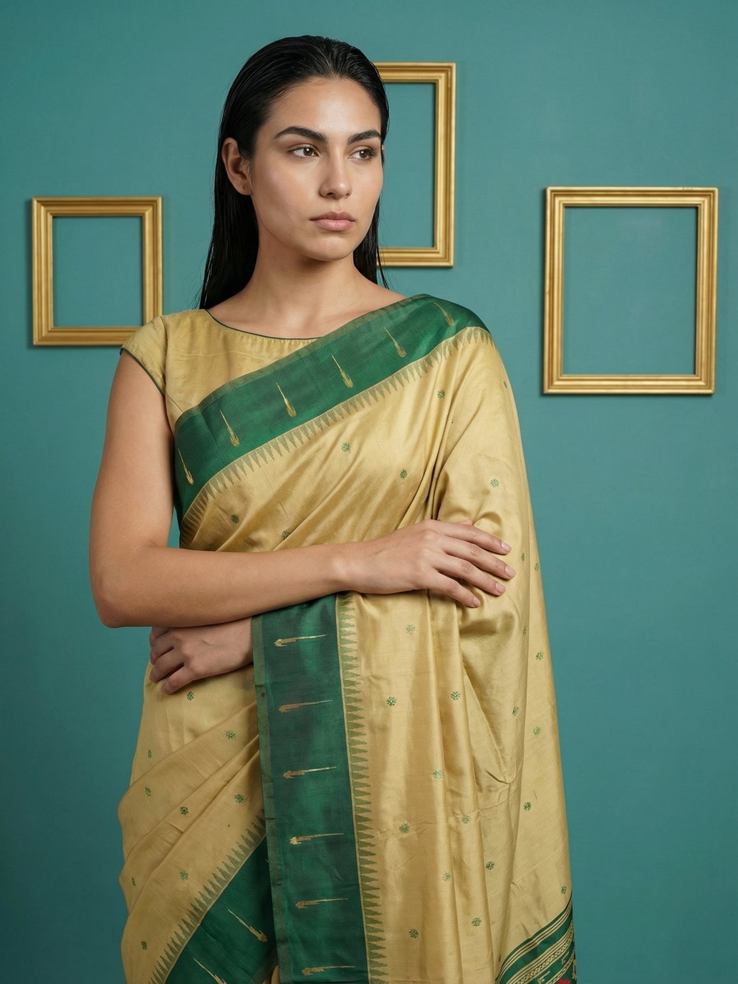 Green Handloom Soft Silk Saree with Zari Weaving, Contrast Muniya Border  Traditional Pallu – Rich Look Silk Saree with Blouse Piece