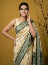 Handloom Soft Silk Saree with Zari Woven Motifs Contrast Traditional Border and Rich Pallu