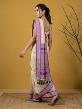 Handloom Soft Silk Saree with Zari Woven Motifs Contrast Traditional Border and Rich Pallu