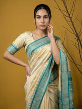 Handloom Soft Silk Saree with Zari Woven Motifs Contrast Traditional Border and Rich Pallu