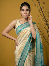 Handloom Soft Silk Saree with Zari Woven Motifs Contrast Traditional Border and Rich Pallu