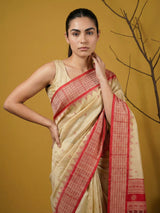 Handloom Soft Silk Saree with Zari Woven Motifs Contrast Traditional Border and Rich Pallu