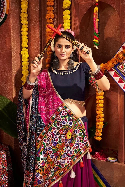 Traditional Mirror Work Chaniya Choli for Navratri Night