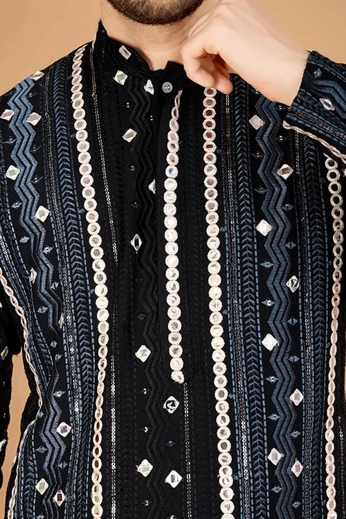 Exclusive Full Heavy Embroidered Wedding Special Mens Kurta
