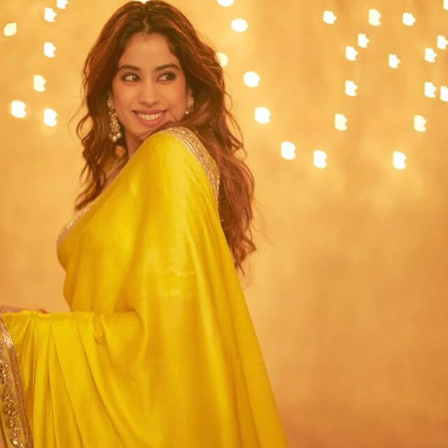 Hot Yellow Embroidered Saree With Sequins Work